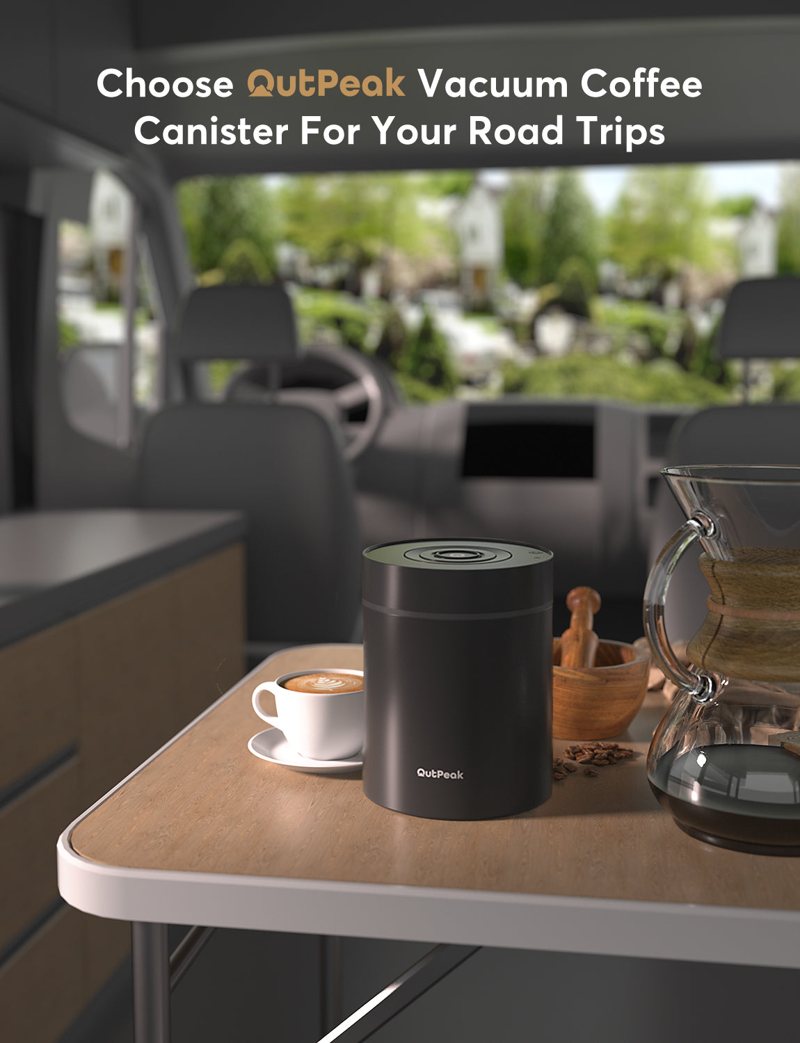 OutPeak Smart Electric Coffee Canister - Space Grey