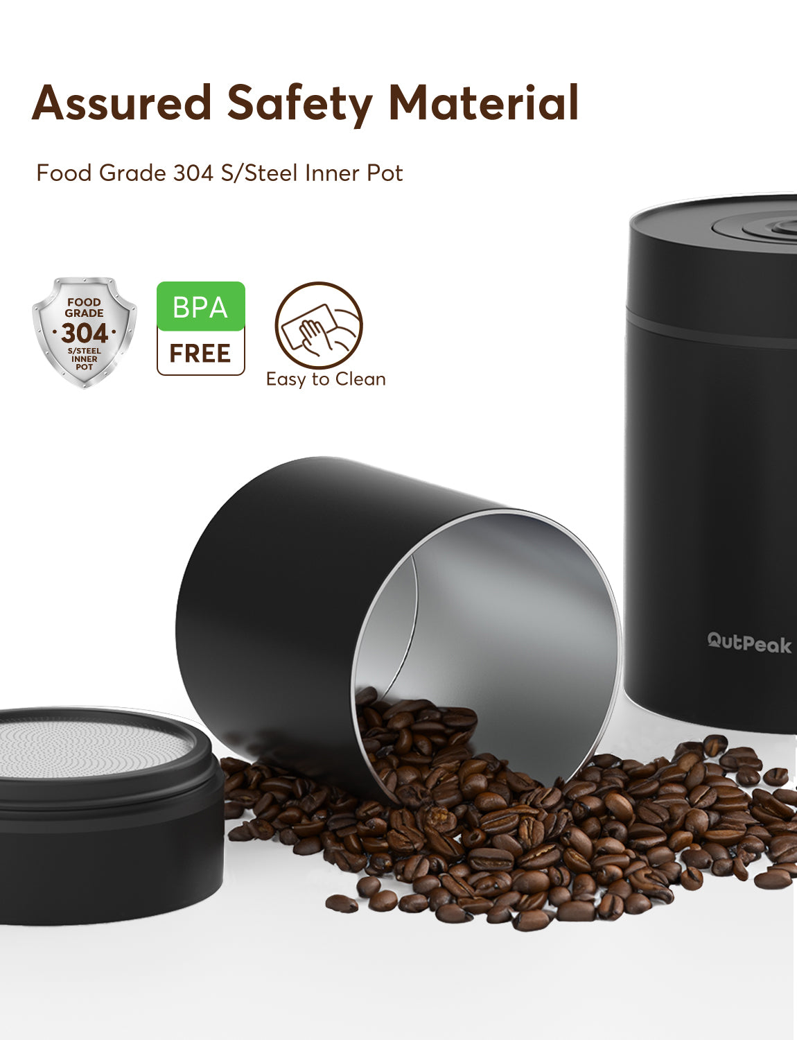 OutPeak Smart Electric Coffee Canister - Space Grey